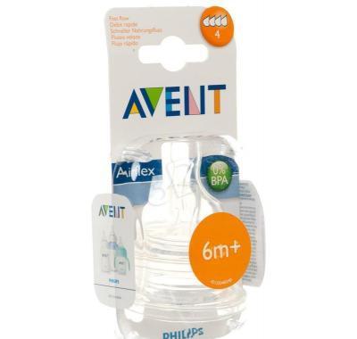 AVENT Dudlík silikonový rychlý průtok 4otvory 2ks
