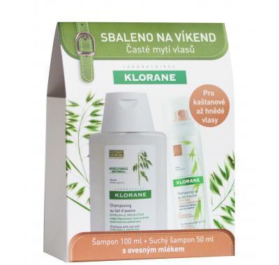 KLORANE Cestovní balíček Oves šampon 100 ml   Oves suchý šampon tónovaný 50 ml