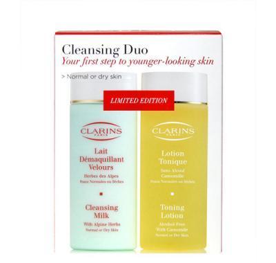 Clarins Cleansing Duo Dry 200 ml Cleansin Milk 200 ml   Toning Lotion 200 ml Suchá pleť