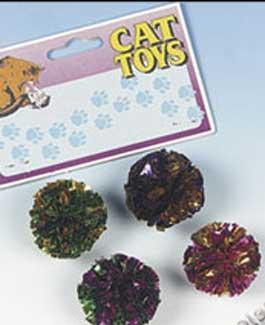 Hračka kočka Míčky střapaté FL 4ks