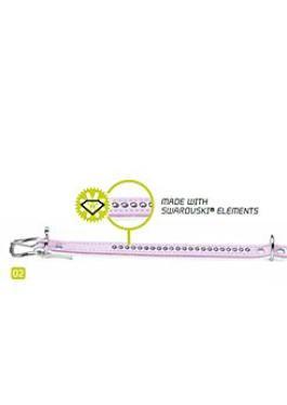 Obojek kožený ModernArtLuxus 32-38cm mod/bílý HUNTER