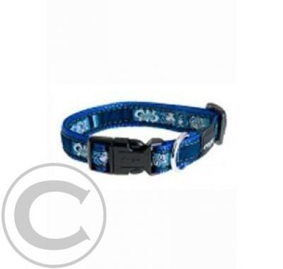 Rogz obojek Fancy Dress M 26-40/1,6 cm Indigo Bones 1 ks