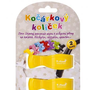 T-TOMI Kočárkový kolíček žlutý 2 kusy