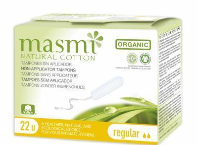 Tampony z organické bavlny Masmi, Regular, 24ks